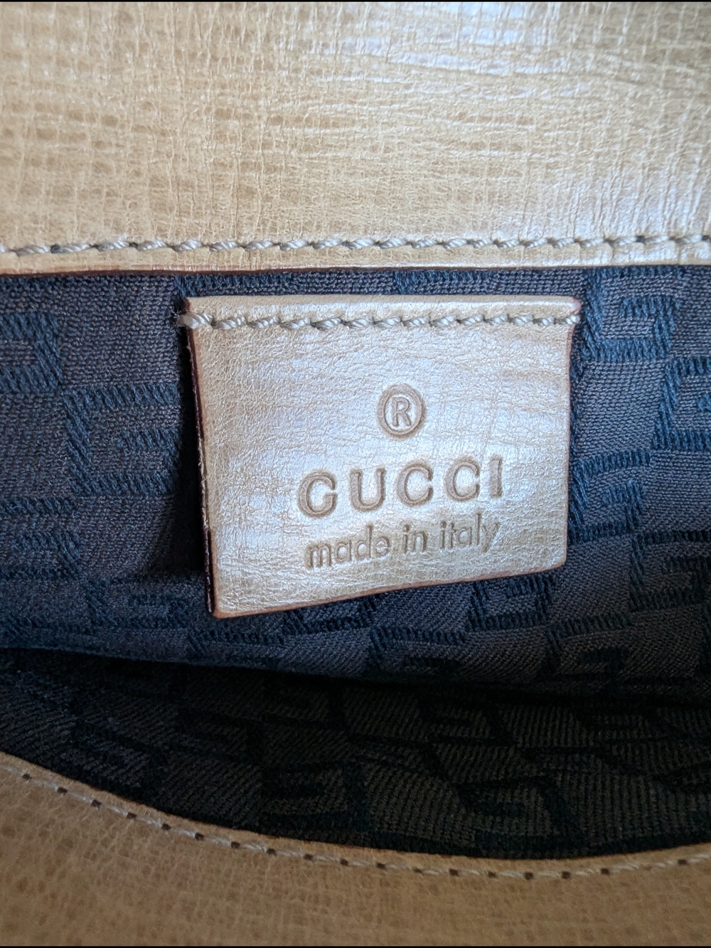 Gucci Beige Leather Whipstitch Tote - Picture 15 of 16